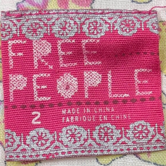 Free People Dress Womens 2 Top Floral Lined Button Up Boho Beach Party Peasant - Picture 12 of 14